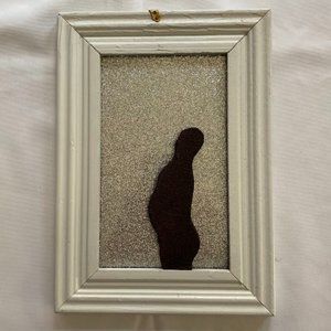 Man and doorknob  mix media